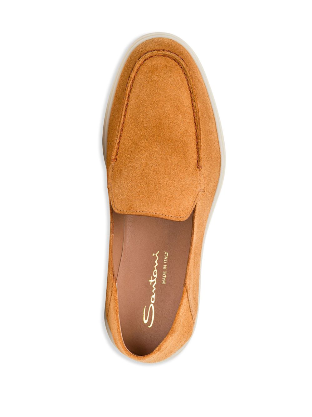 Santoni collapsible-heel suede loafers Brown