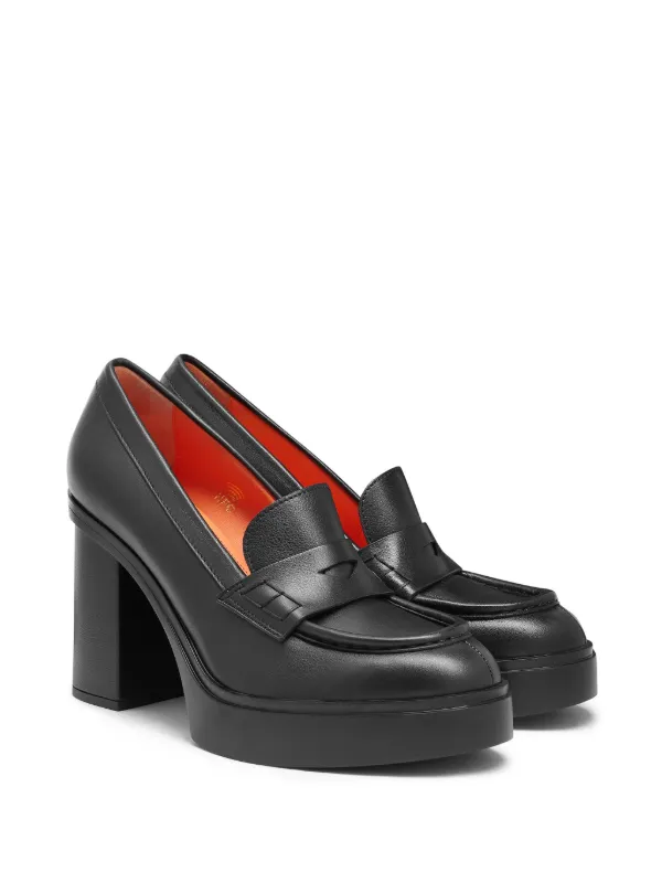 Santoni Block-heel Loafer Pumps | Black | FARFETCH