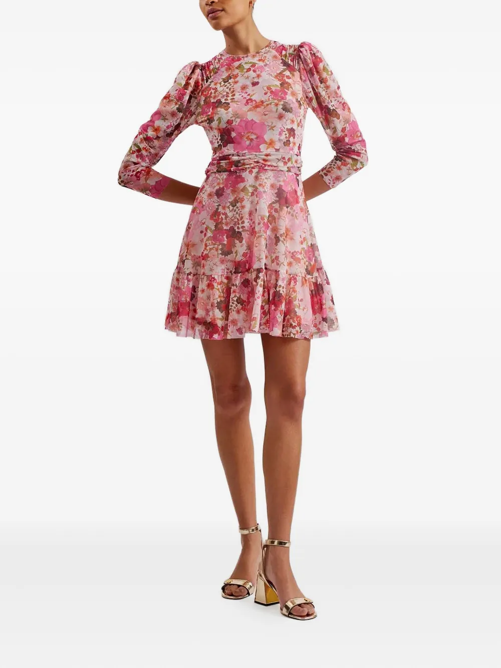 Ted Baker floral-print mini dress - Roze