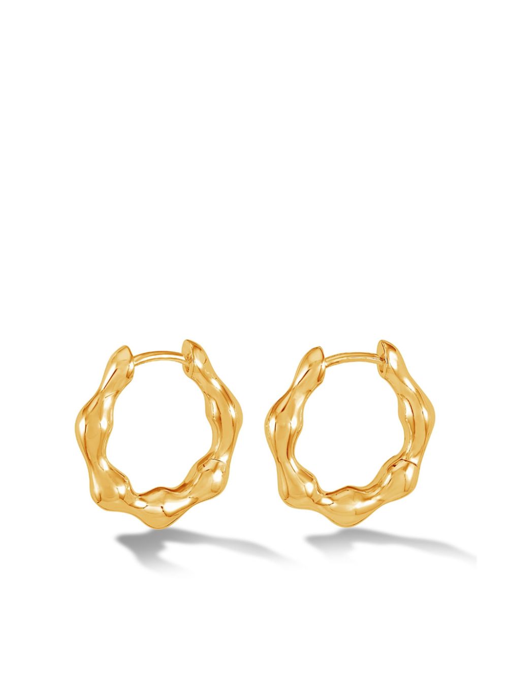 DOWER AND HALL Hinged Huggie hoop earrings - Gold