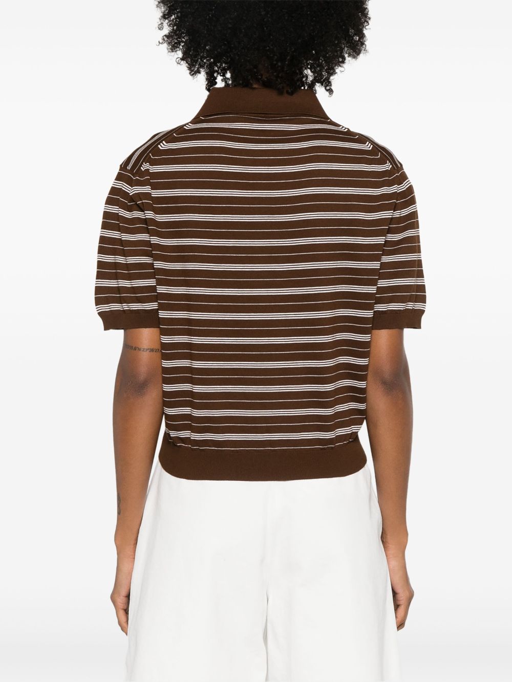 Affordable Miu Miu striped knitted polo top Women