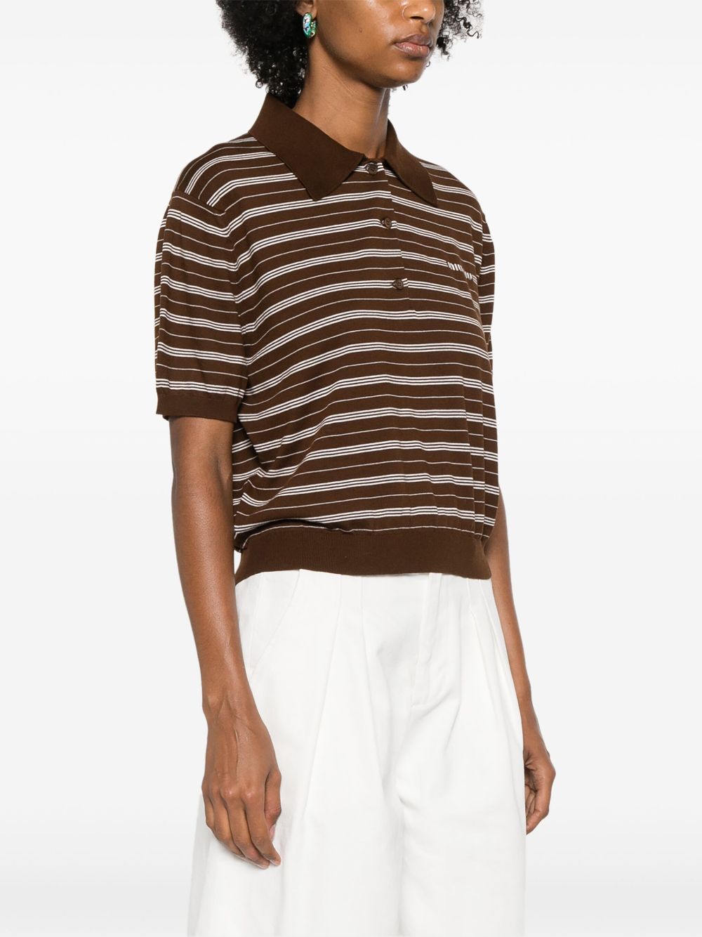 Affordable Miu Miu striped knitted polo top Women