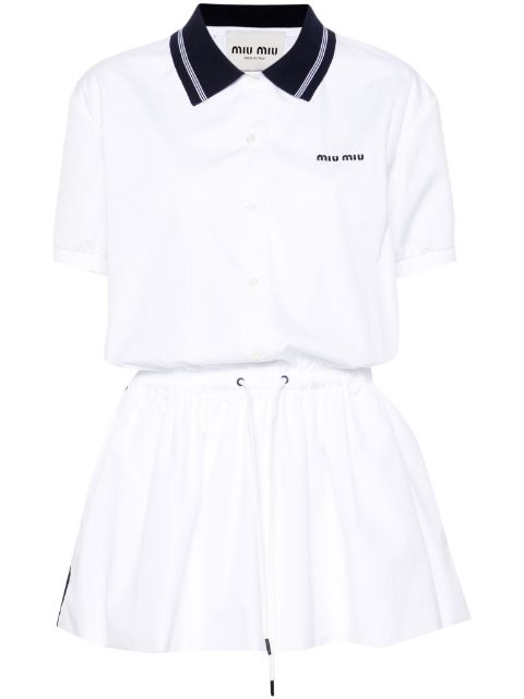 Miu Miu drawstring-waist cotton polo dress Women