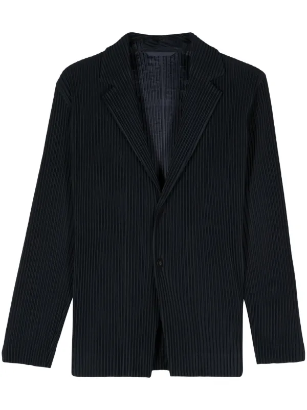 Homme Plisse Issey Miyake plisse effect single breasted Blazer Blue FARFETCH CA