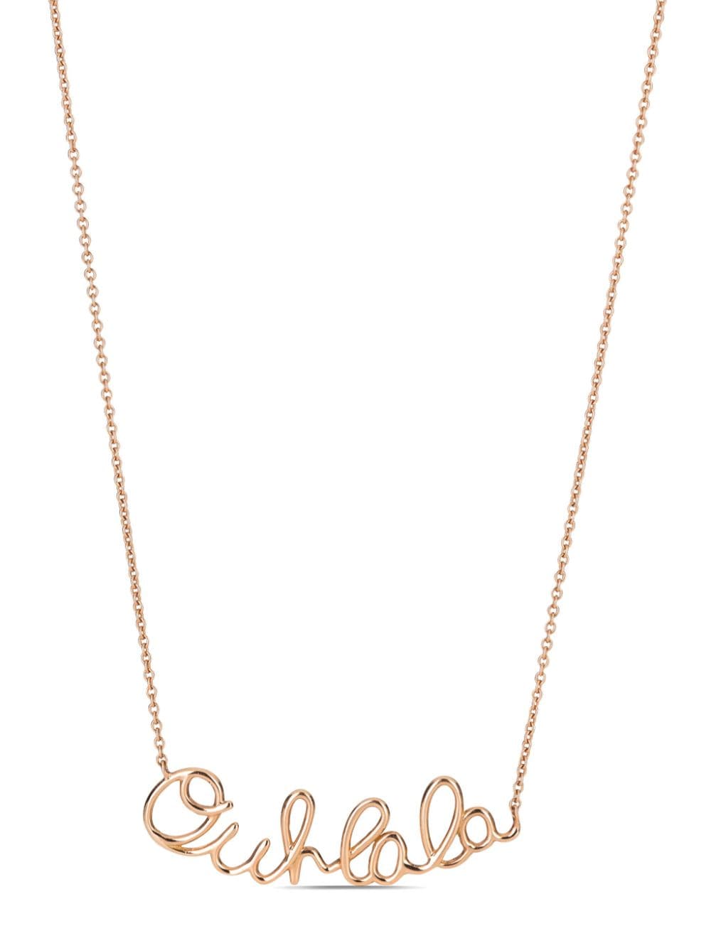 Lily Gabriella 18kt Rose Gold Ouh Lala Necklace In Pink