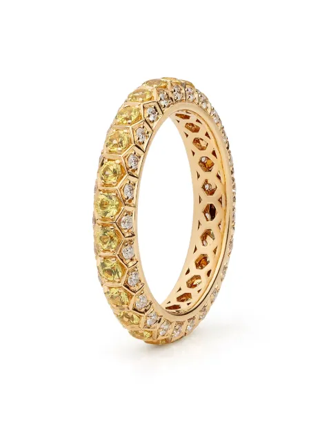LILY GABRIELLA anillo Hex Eternity en oro amarillo de 18kt con diamante