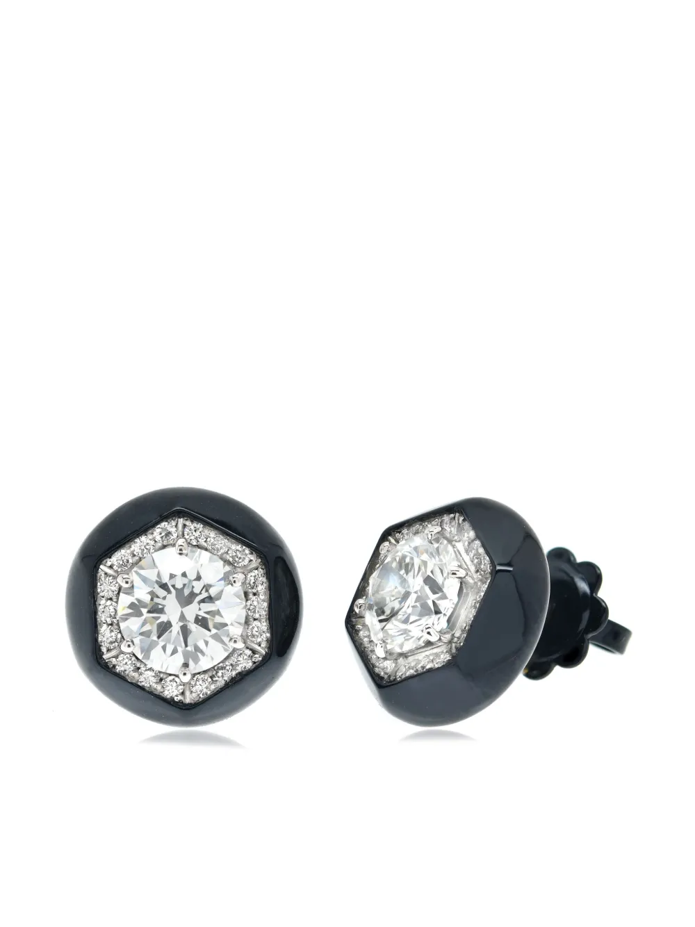 LILY GABRIELLA aretes Hex en oro blanco de 18kt con diamantes | Image 2