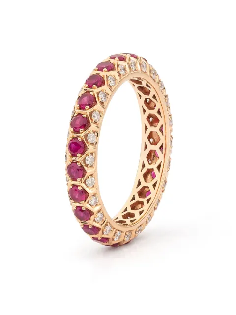 LILY GABRIELLA 18kt rose gold Hex Eternity ruby ring