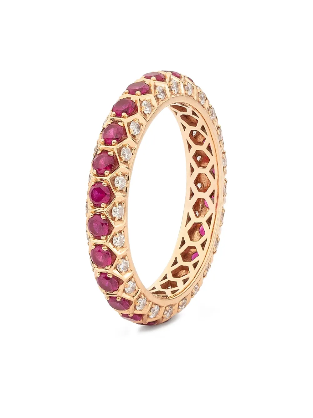 LILY GABRIELLA 18kt rose gold Hex Eternity ruby ring | Image 2