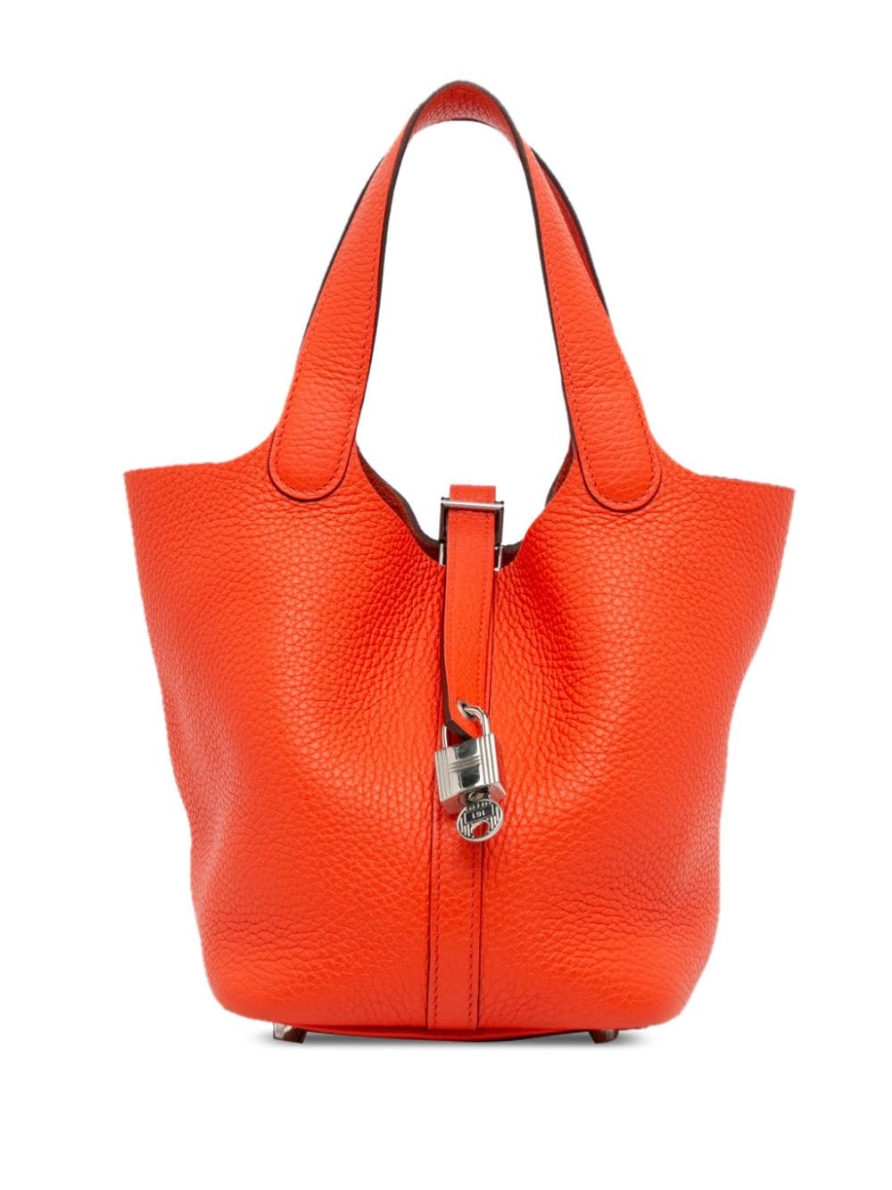 Pre-owned Hermes 2016 Taurillon Clemence Picotin Lock 18 Handbag In Orange