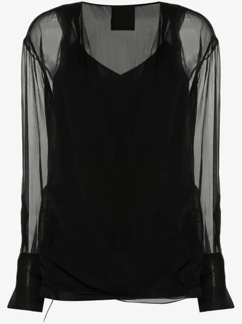 Givenchy шелковая блузка с длинными рукавами