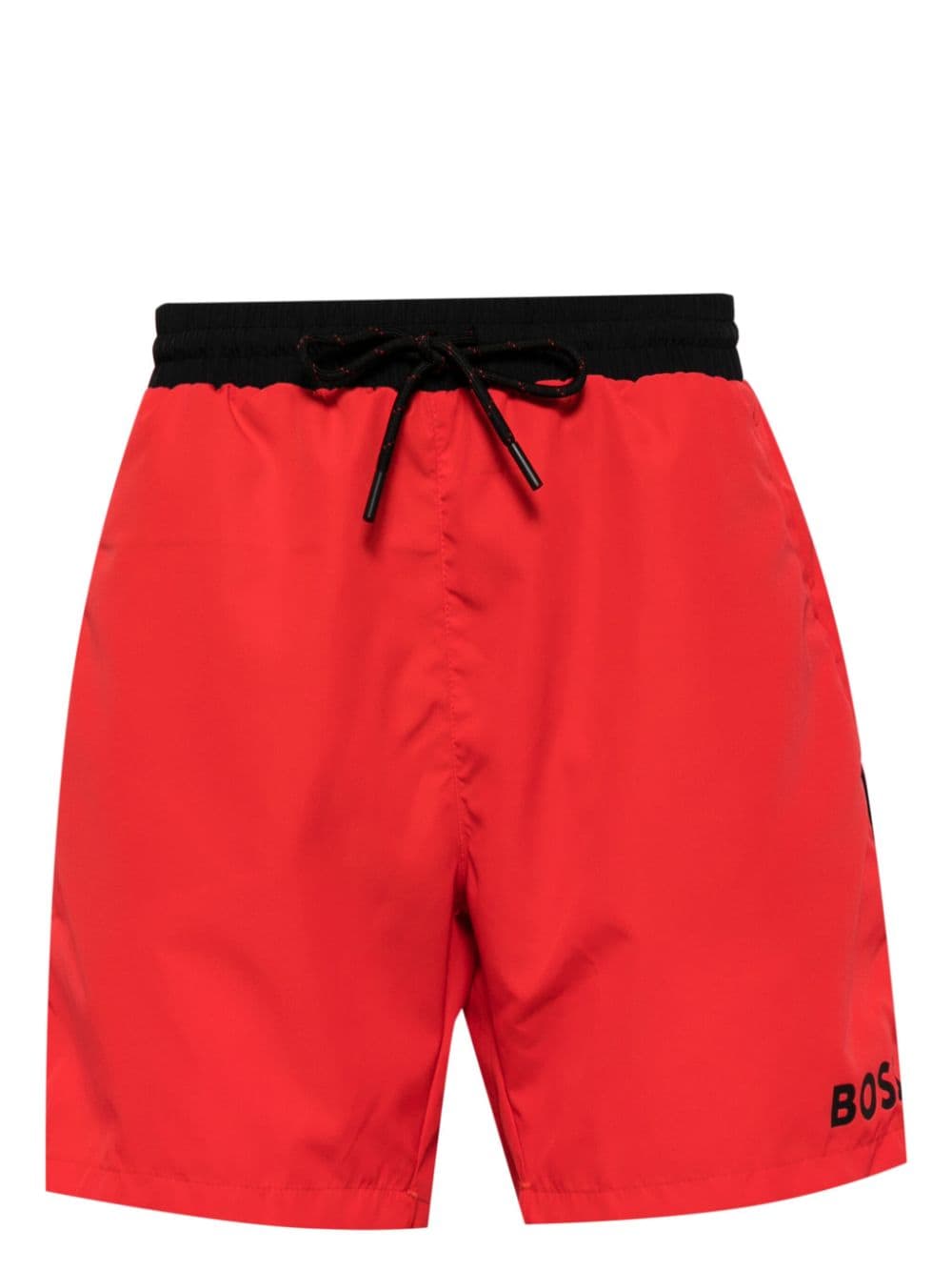 Hugo Boss Logo-print Swim Shorts In Red