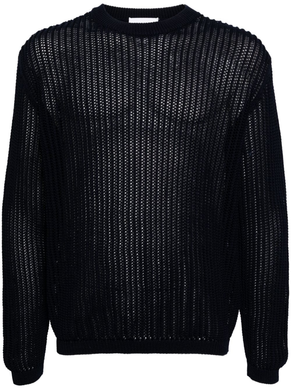 Lardini open-knit cotton jumper Blauw