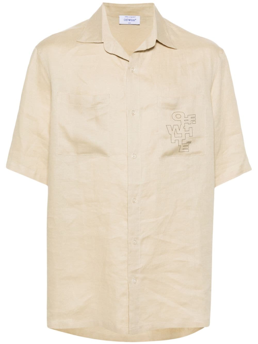 Off-white Outline Arrow Linen Shirt In Neutrals