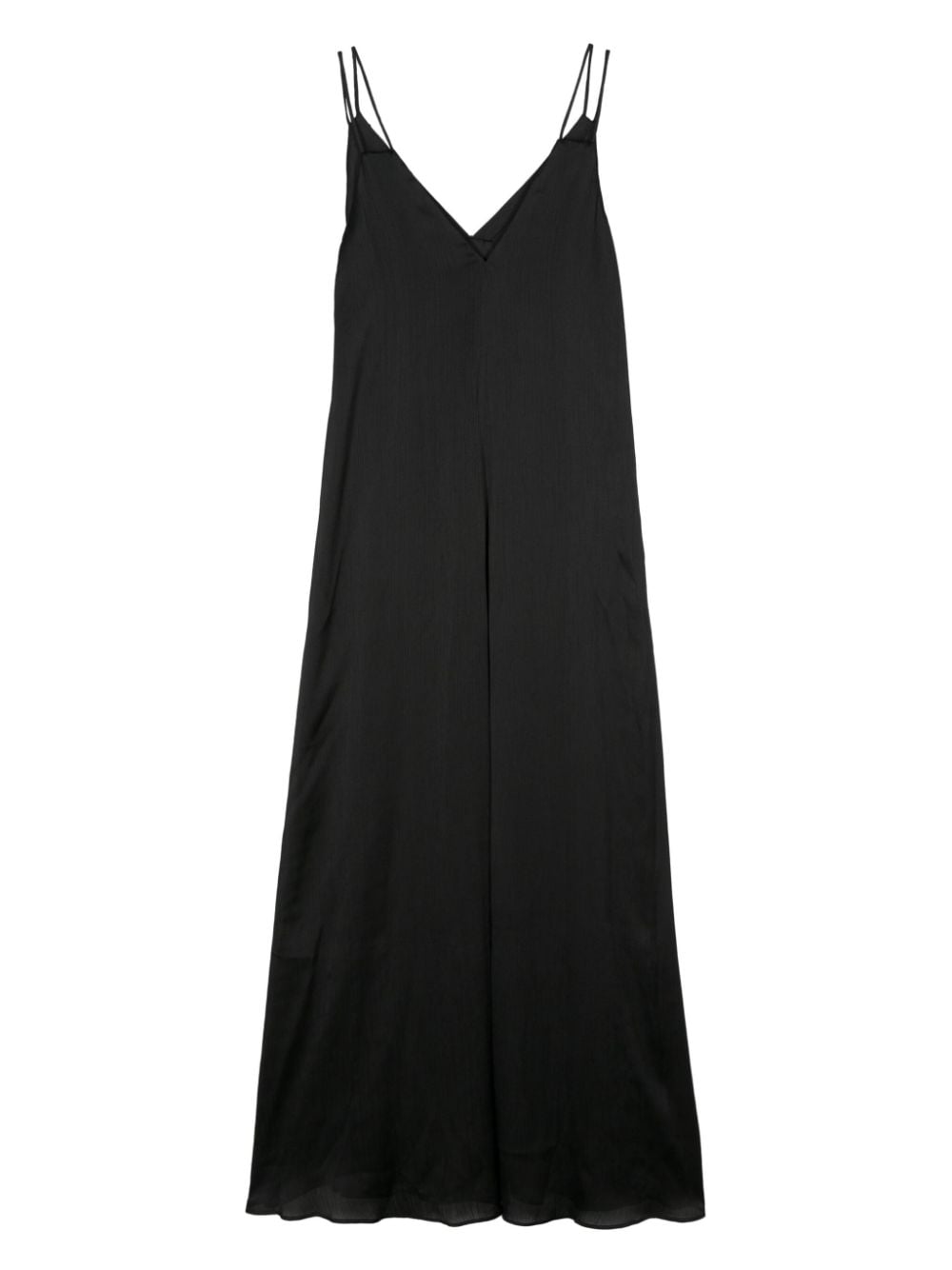 Peserico Mouwloze plissé maxi-jurk Zwart