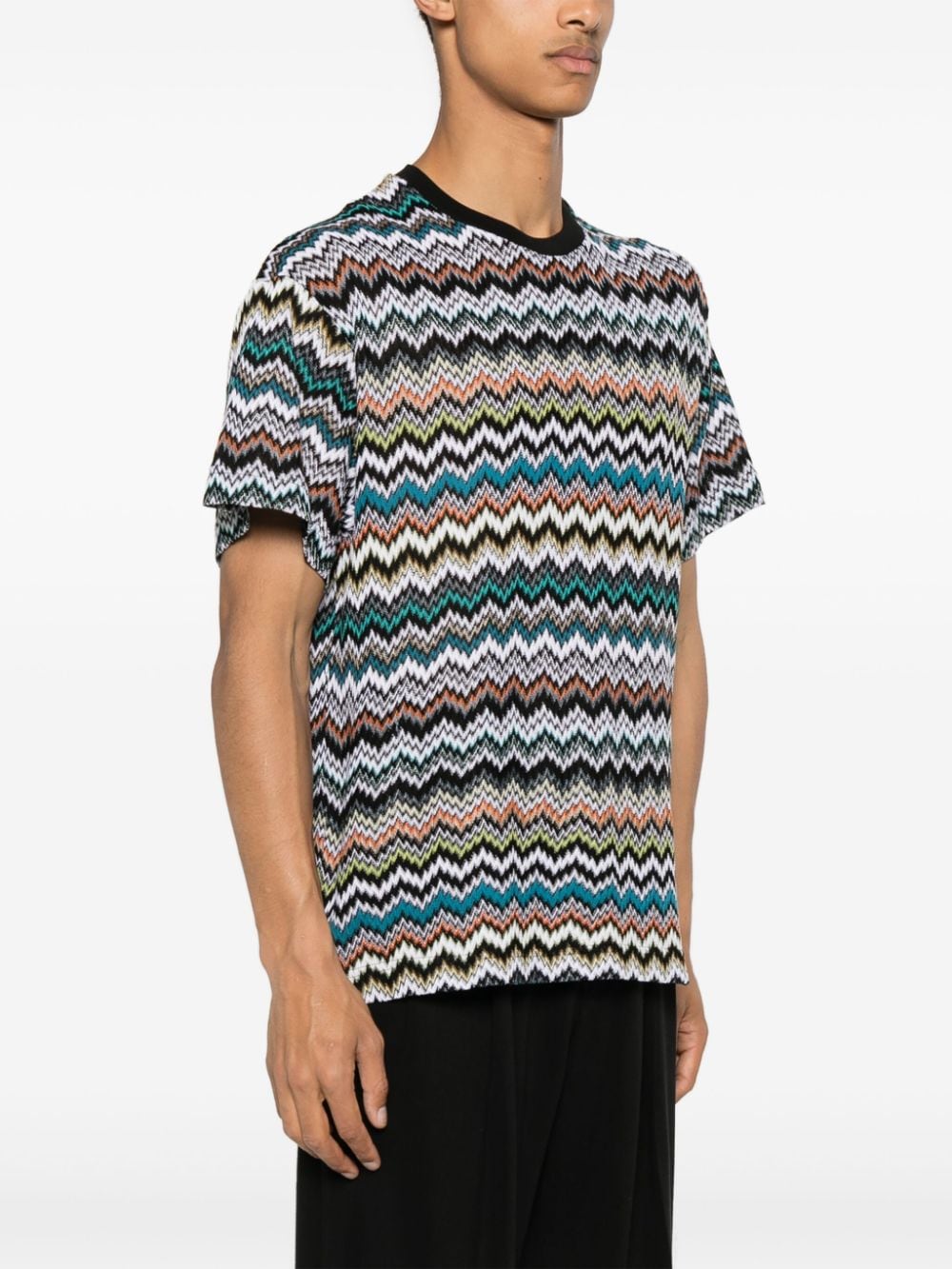 Missoni Geweven T-shirt met zigzag patroon Zwart
