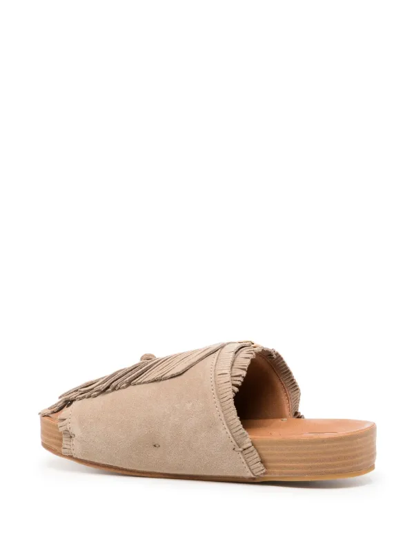 Visvim Christo Shaman Folk Suede Slides | Neutrals | FARFETCH Visvim Christo Shaman Folk Suede Slides | Neutrals | FARFETCH