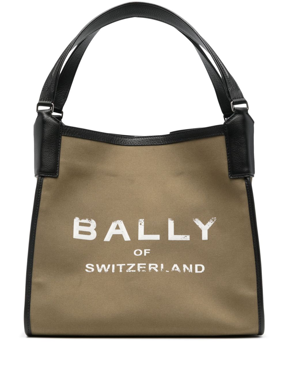 Bally logo-print canvas shoulder bag Groen