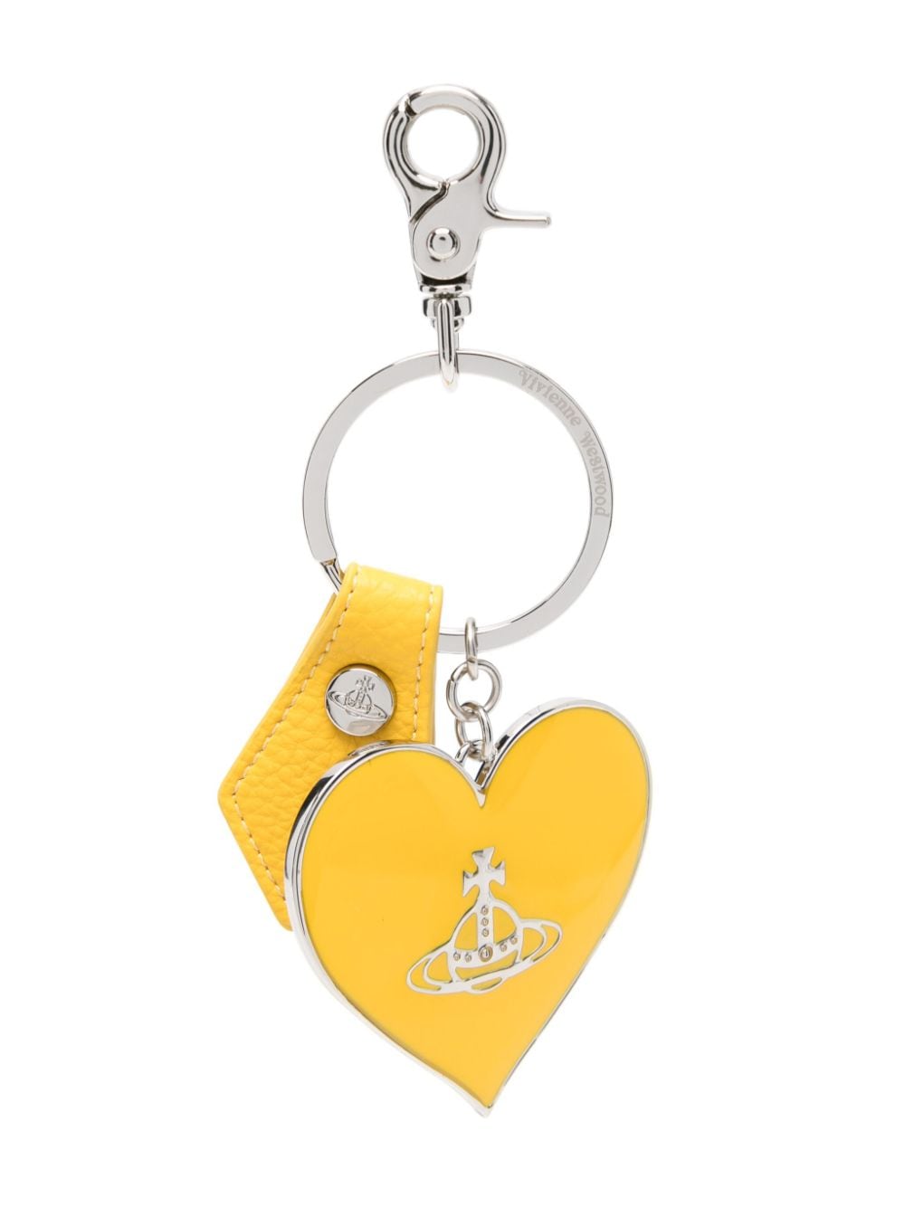 Vivienne Westwood Heart Orb Keyring In Yellow