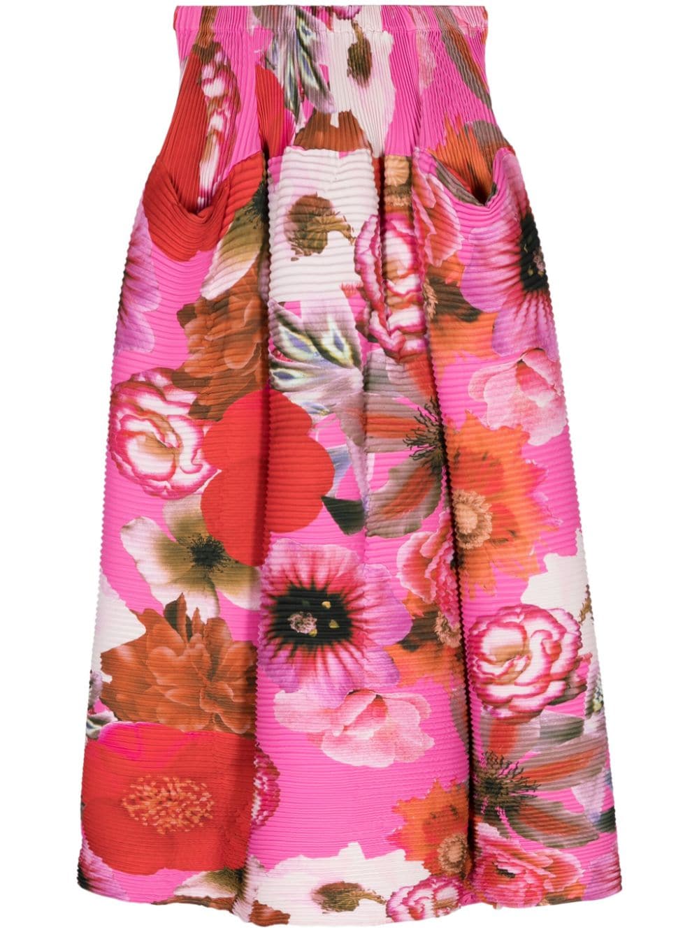 JULIA HEUER Kenza plissé flared skirt Roze