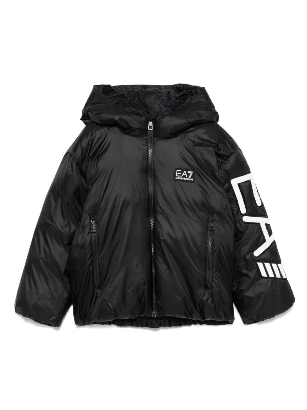 Emporio Armani Kids logo-print jacket - Black