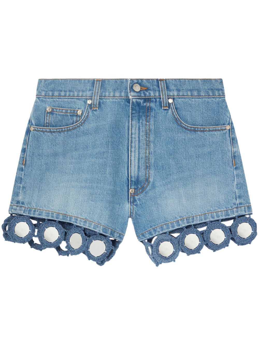 Stella McCartney Summer Mirrors high-waisted denim shorts Blauw