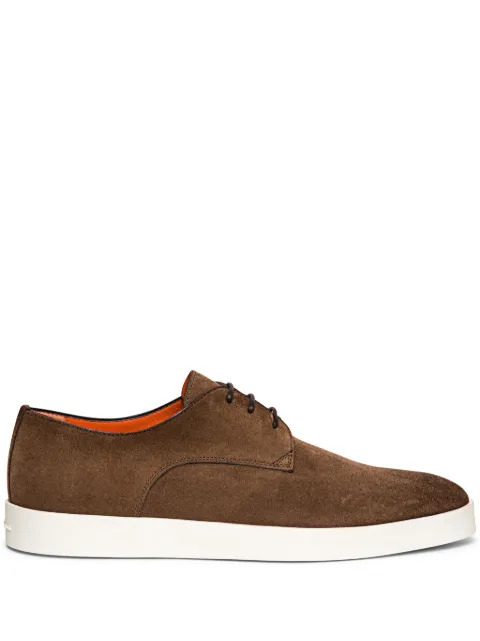 Santoni lace-up suede derby shoes