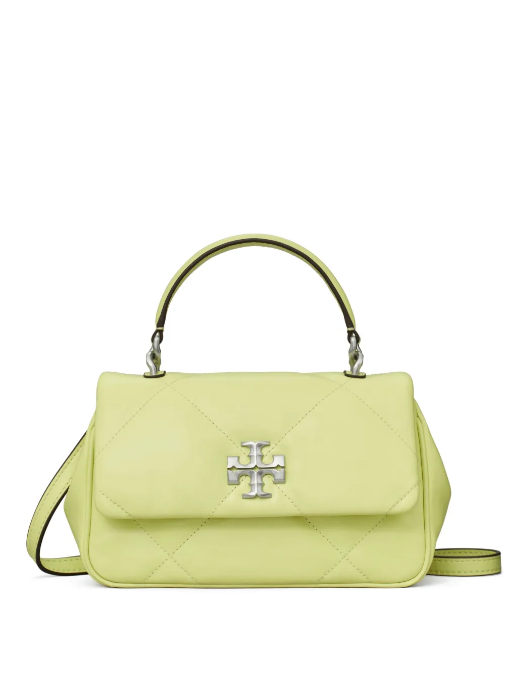 Tory Burch Kira Diamond Quilted Leather Top Handle Bag In Green