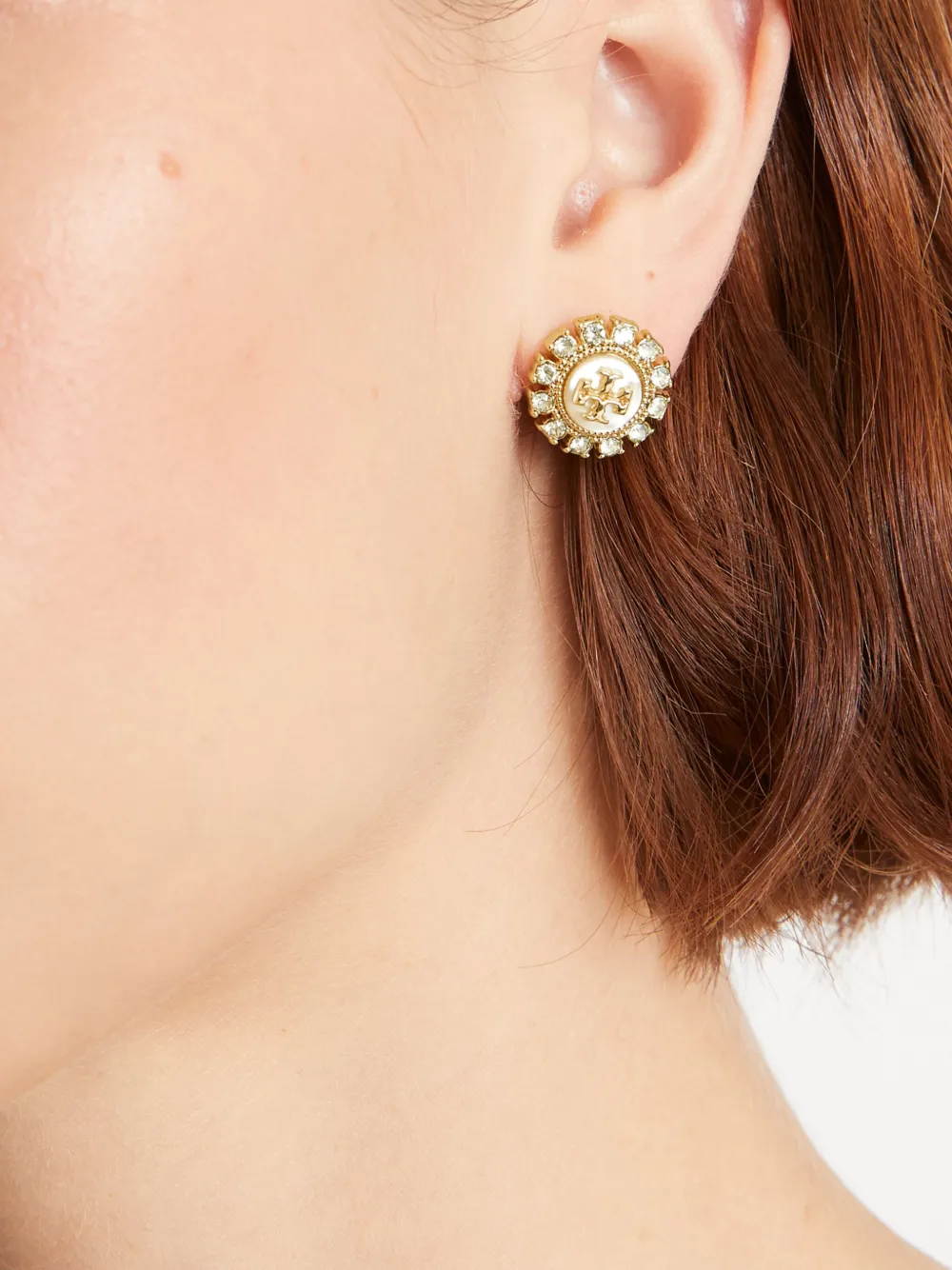 Tory Burch Kira Ohrstecker Mit Kristallverzierung In Gold