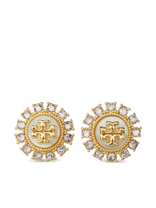 Puces d'oreilles Kira serties de cristaux - Tory Burch - Modalova