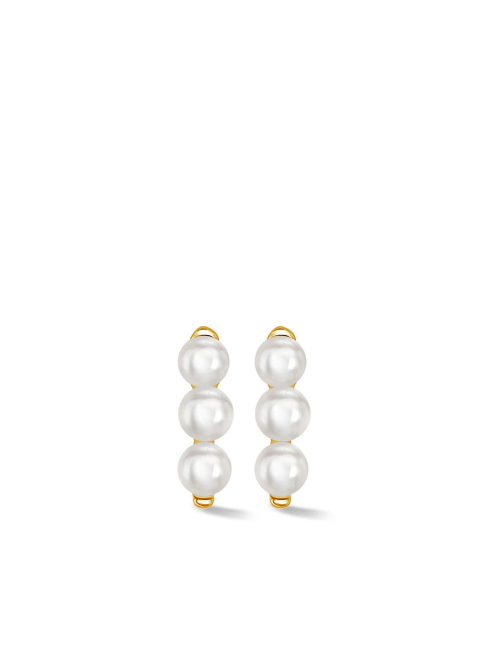 DOWER AND HALL Timeless Triple Pearl Bar studs - Gold