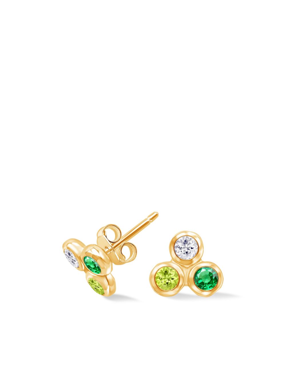 DOWER AND HALL 'Greens' Array Trio Studs - Gold