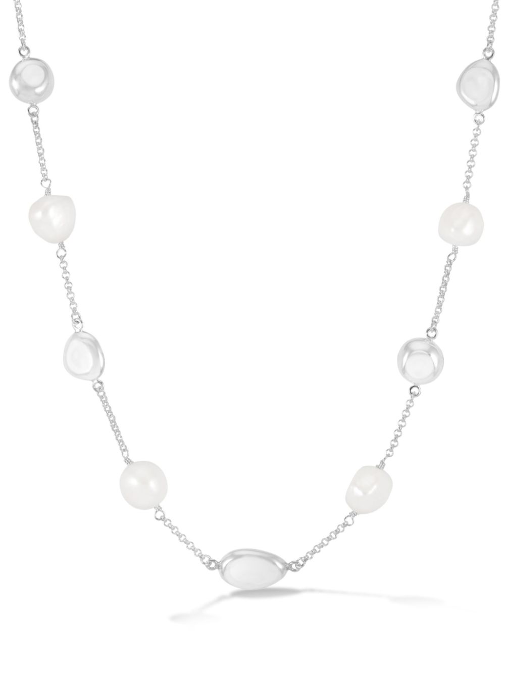 DOWER AND HALL baroque pearl and pebble necklace - Silver