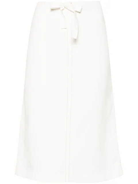 Ferragamo contrast-stitching drawstring midi skirt