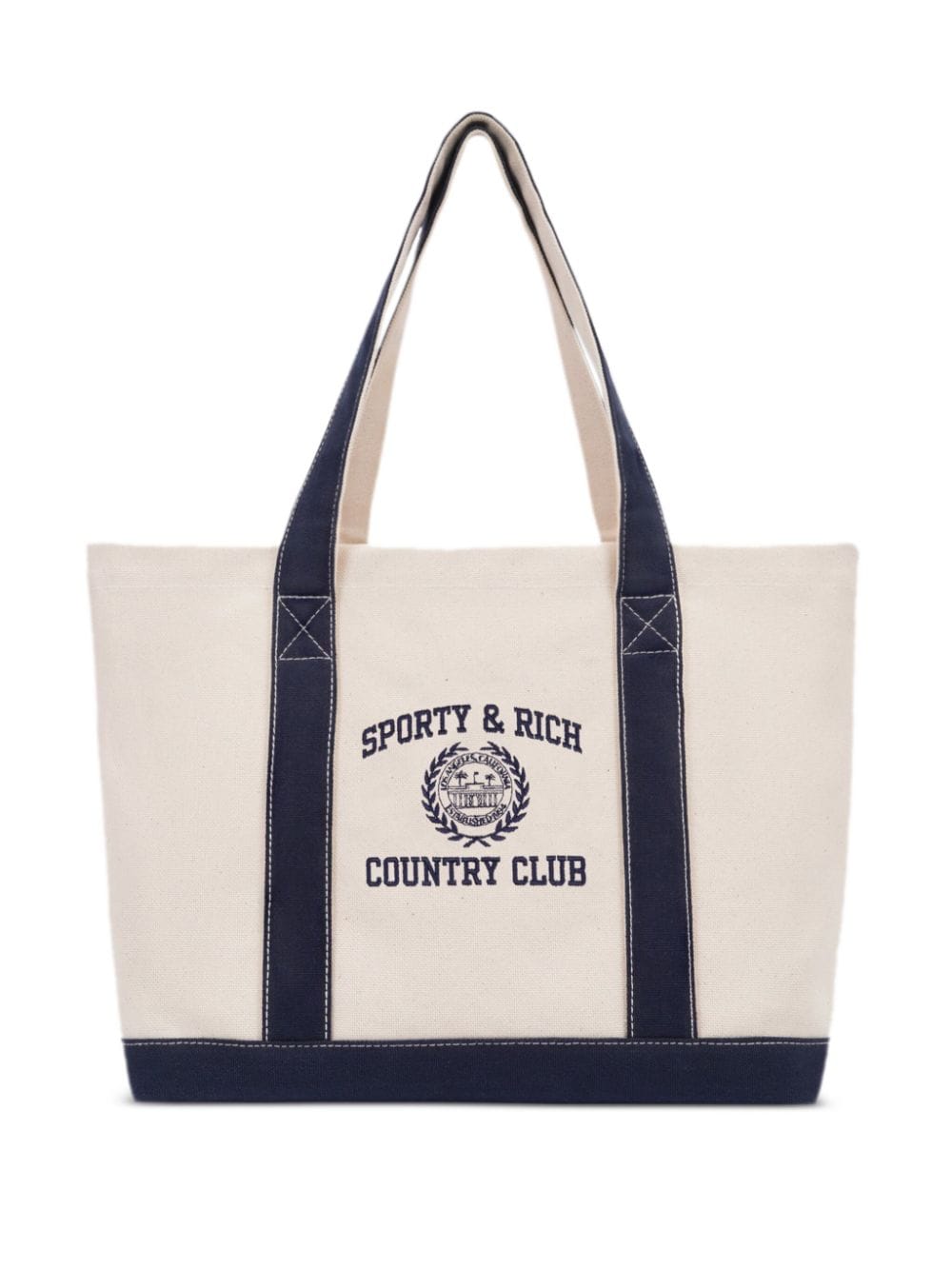 Sporty And Rich Xl Varsity Crest Canvas Tote Bag In Burgundy