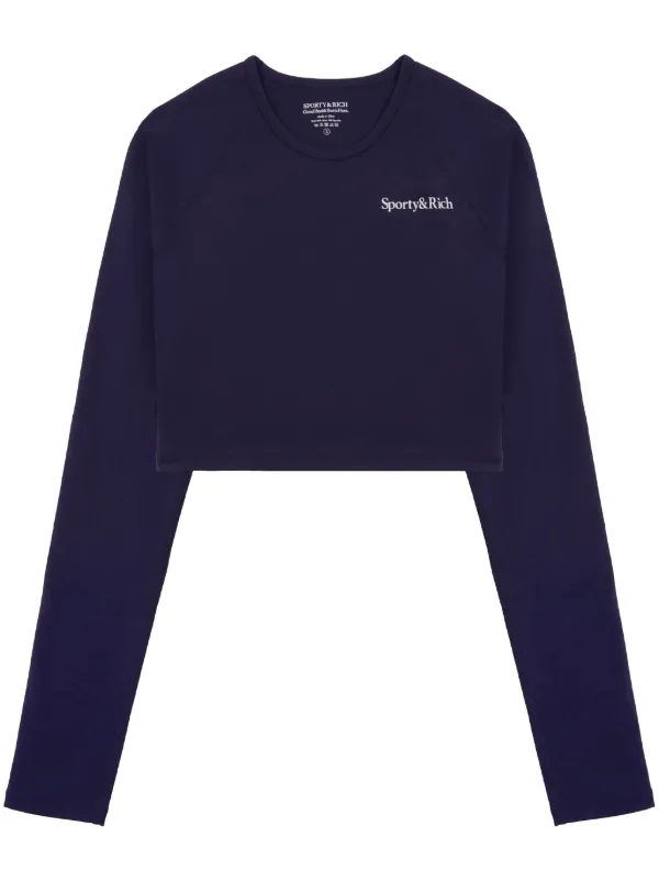 Sporty & Rich ロゴ ロングTシャツ | ブルー | FARFETCH JP