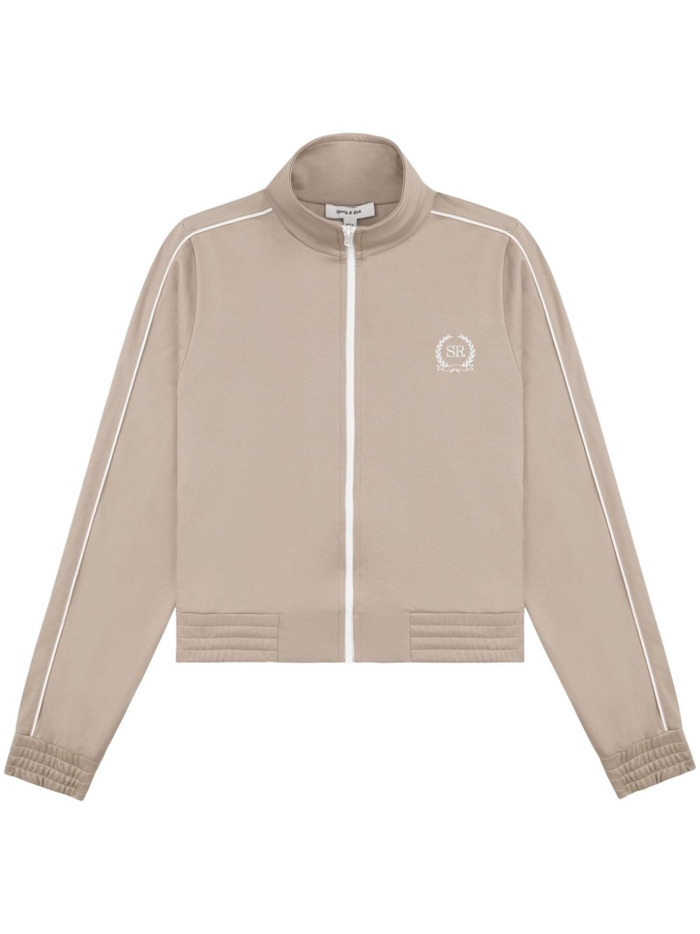 Sporty And Rich Golf Logo-embroidered Track Jacket In Brown