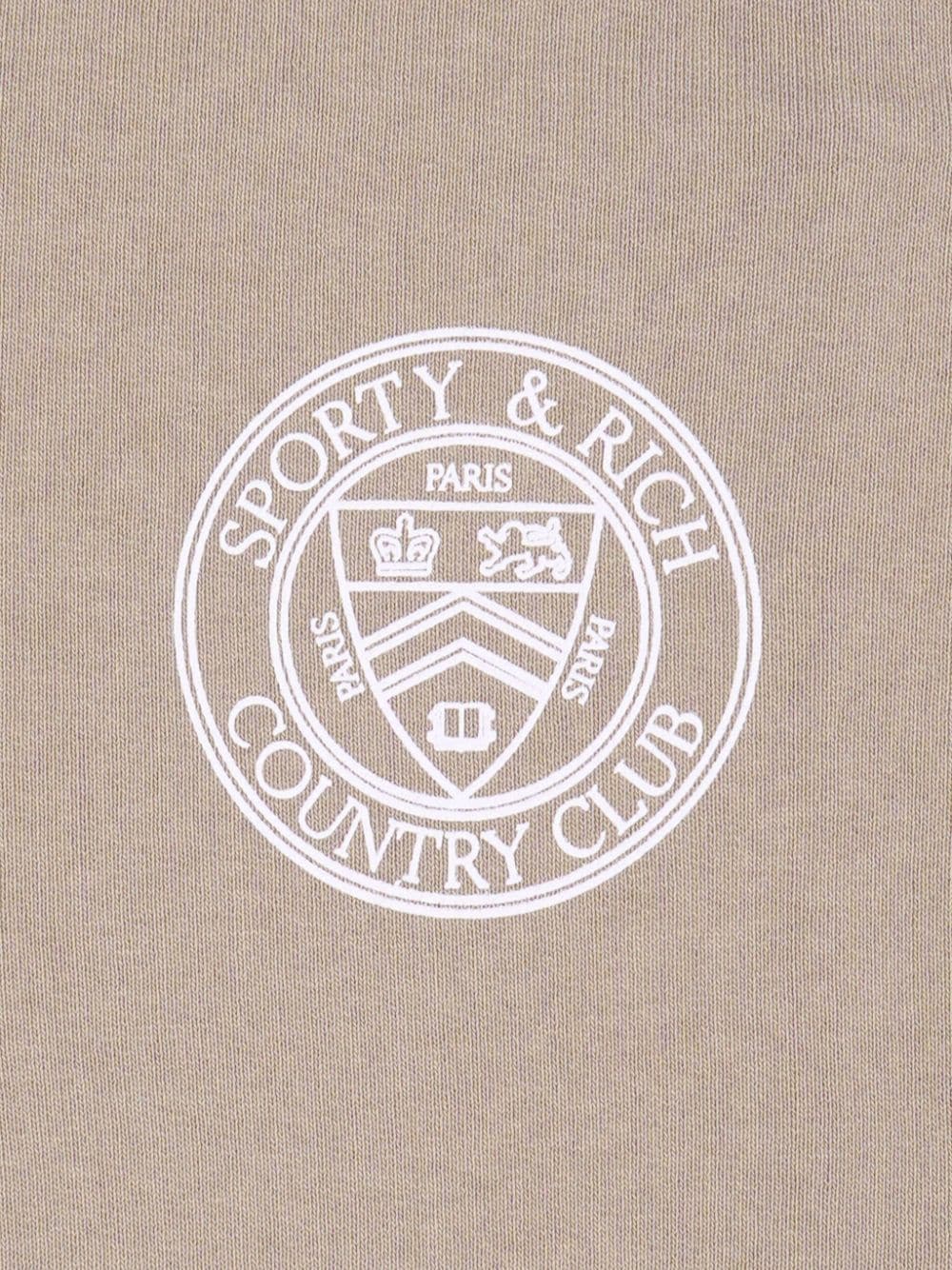 Shop Sporty And Rich Paris Country Club Cotton Sweatshirt In Neutrals