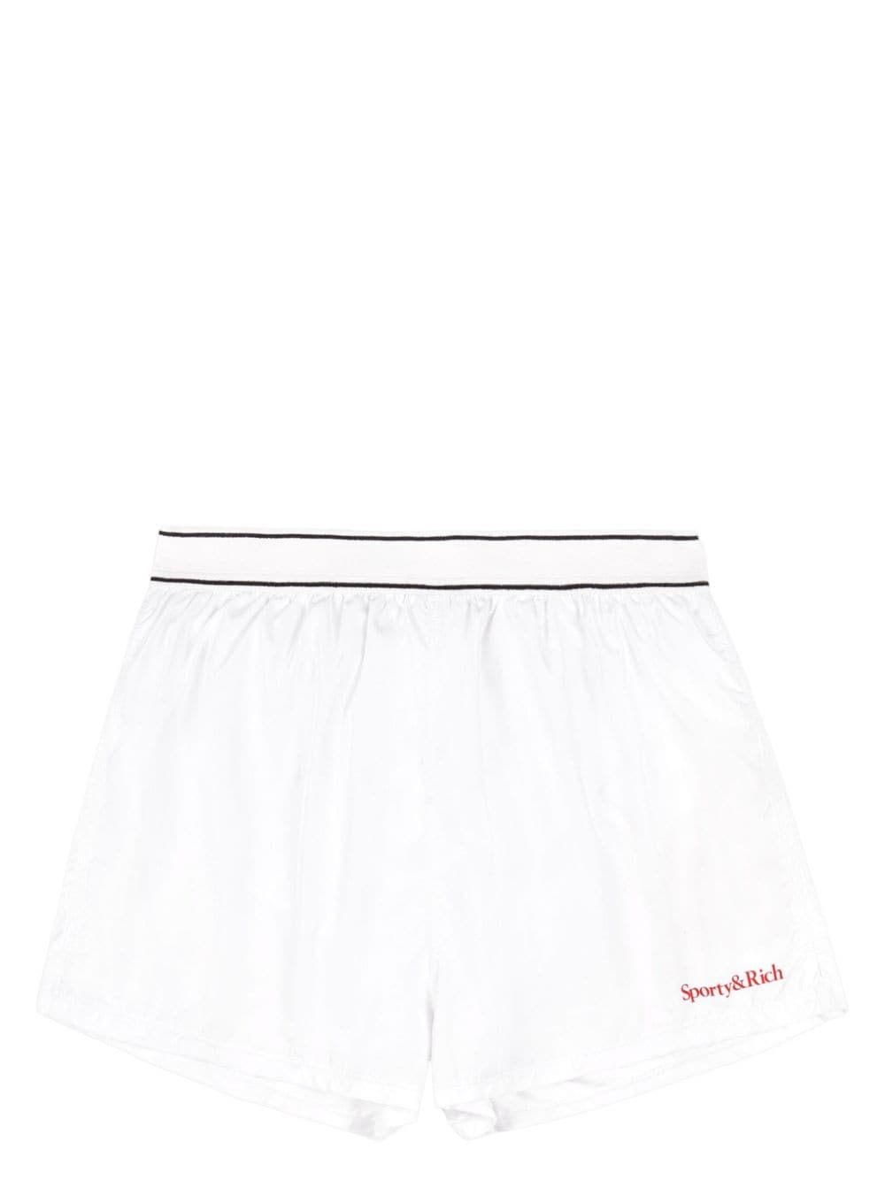 Sporty And Rich Logo-print Runner Shorts In White