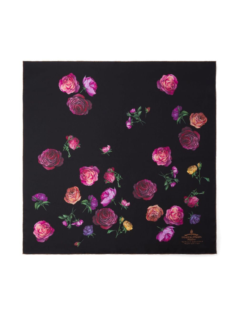 Prada Sjaal met bloemenprint Zwart