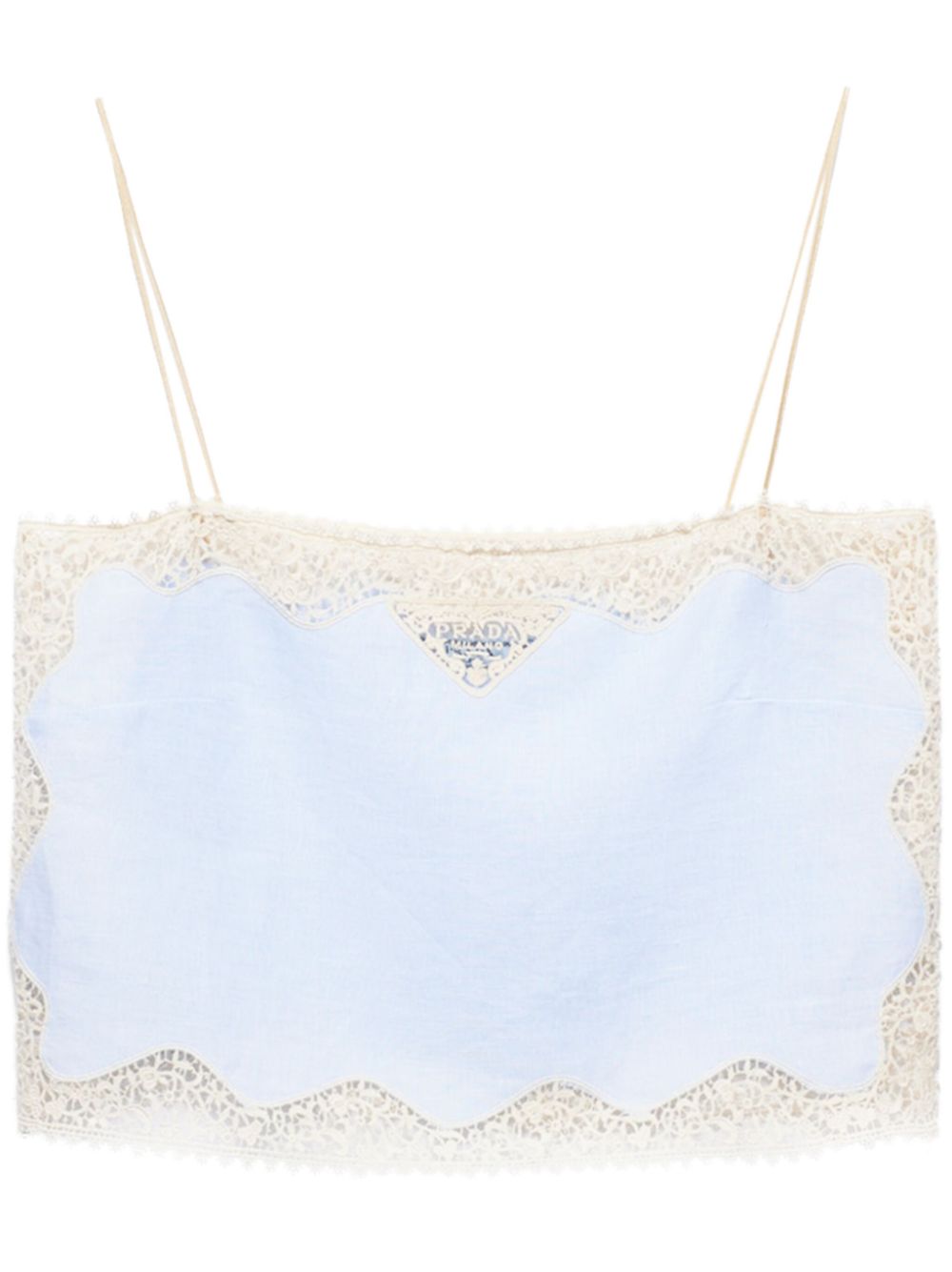 lace-trimmed linen top