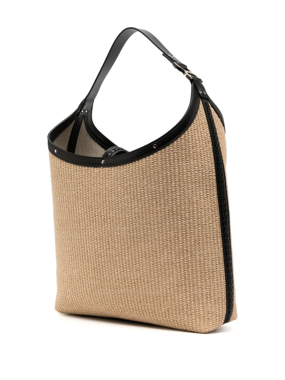 Shop Chloé Marcie Raffia Tote Bag In Brown