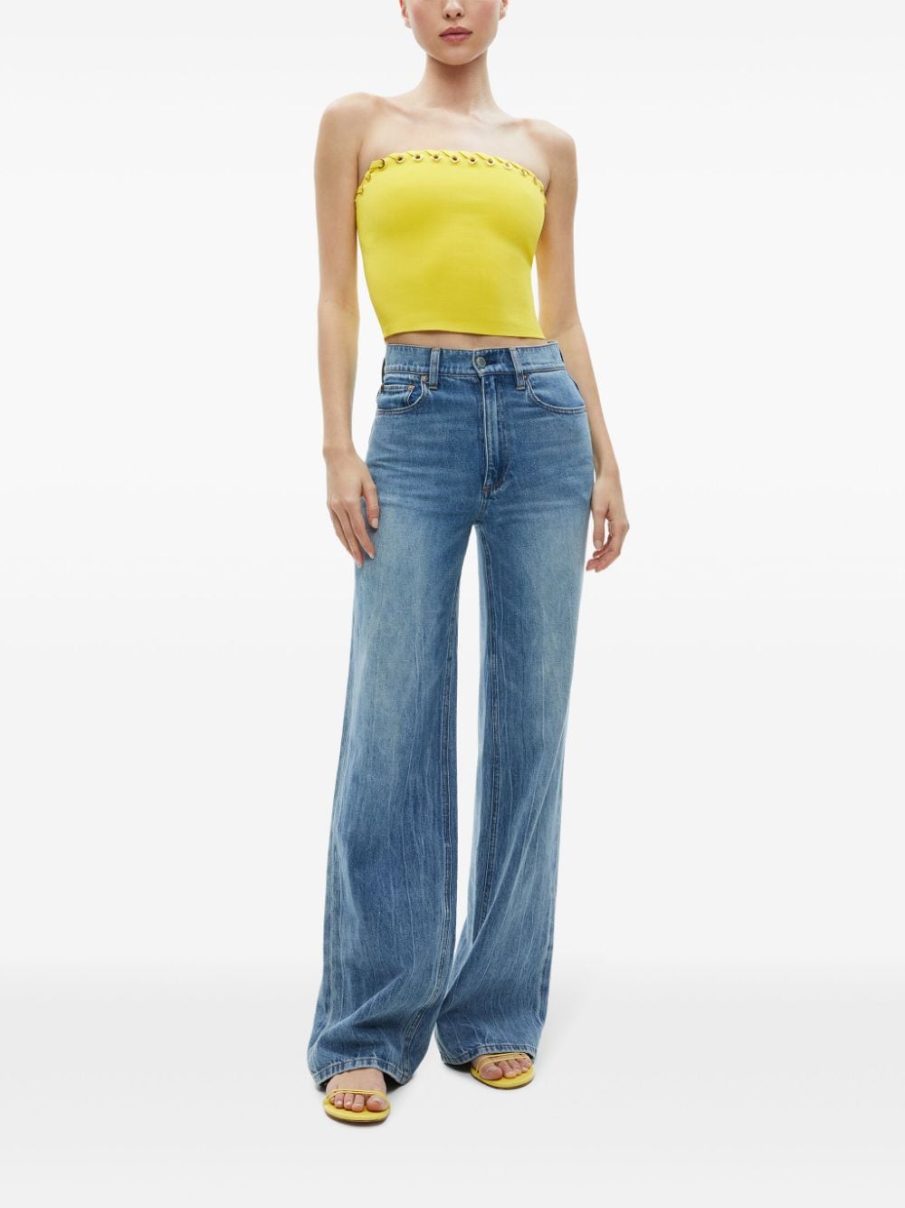 Shop Alice And Olivia Alison Tube Top In Yellow