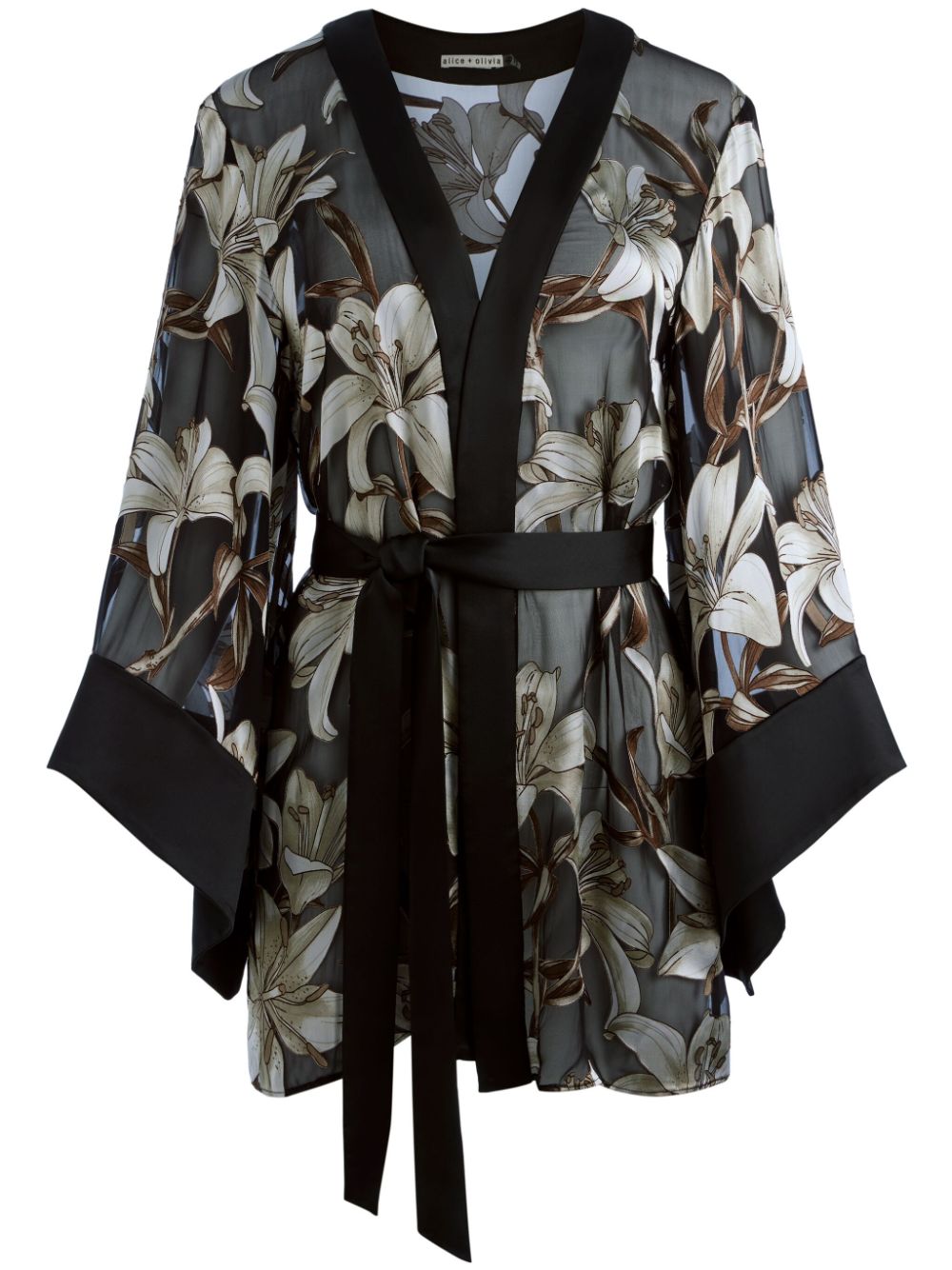 alice + olivia floral-print cardi-coat - Nero