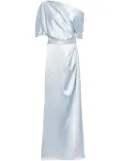 Amsale off-shoulder satin gown - Blue