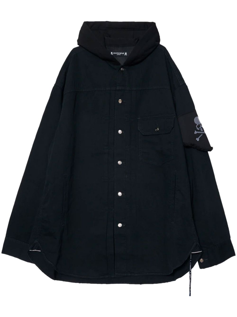 Mastermind Japan Hooded Denim Shirt In Black