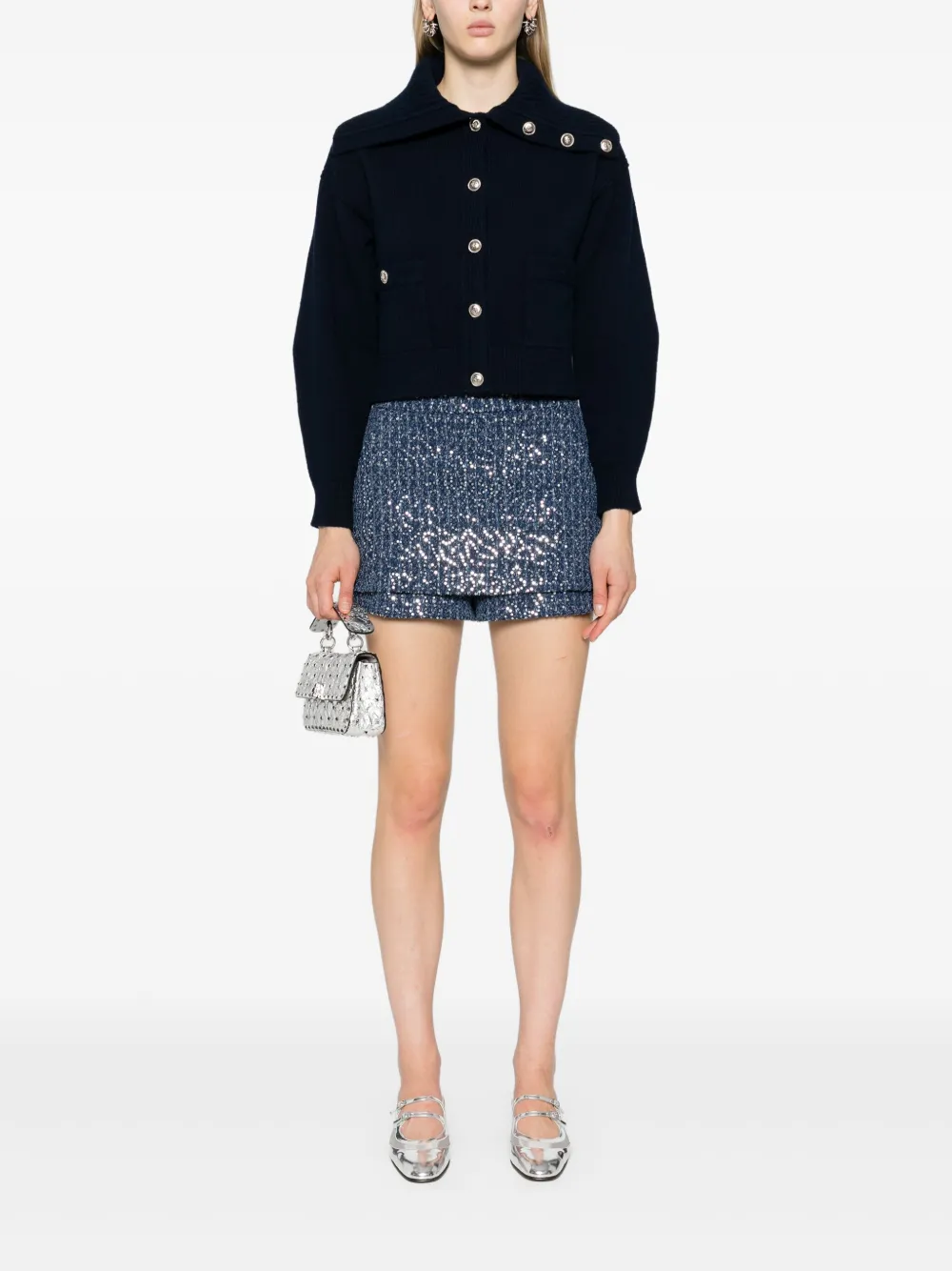 Affordable Maje sequinned tweed shorts Women
