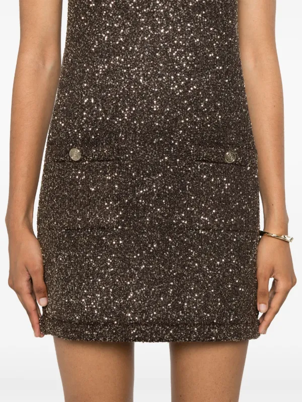 Maje Robe Courte Sans Manches a Sequins Farfetch
