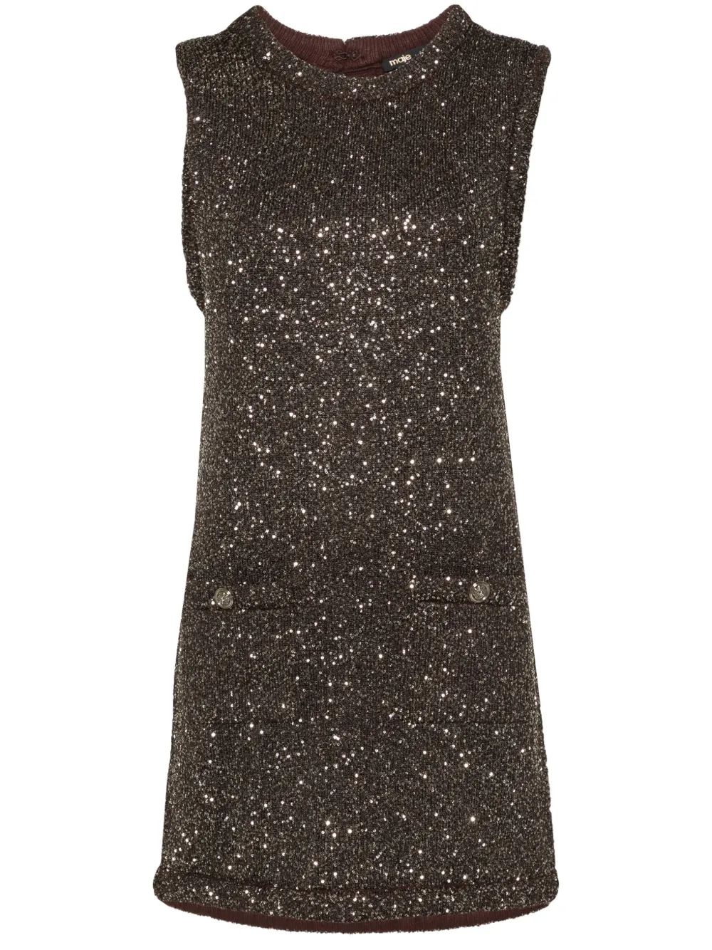 Maje Mini-jurk met pailletten Bruin