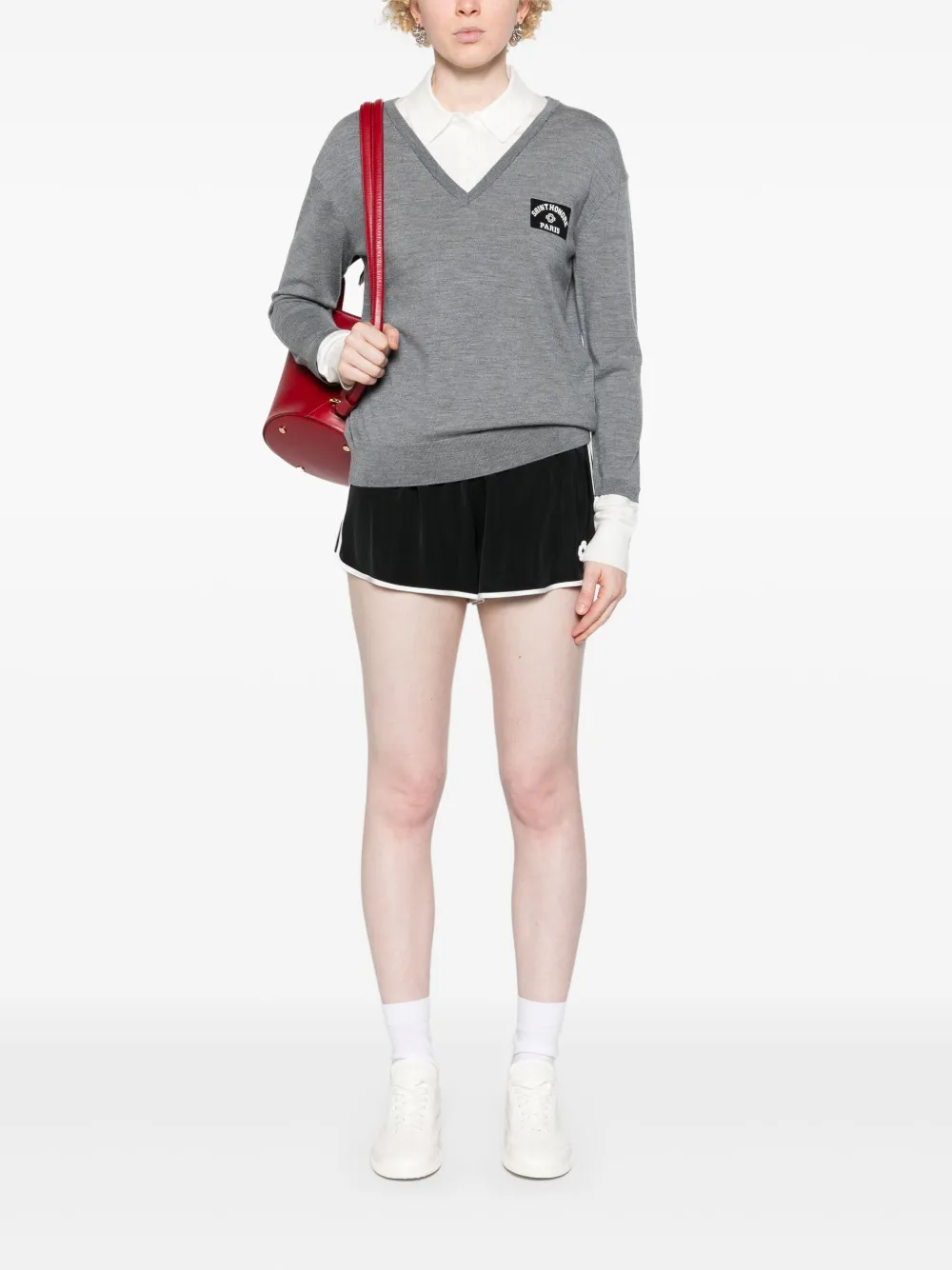 Affordable Maje Clover-motif track shorts Women